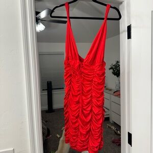 Red mini dress